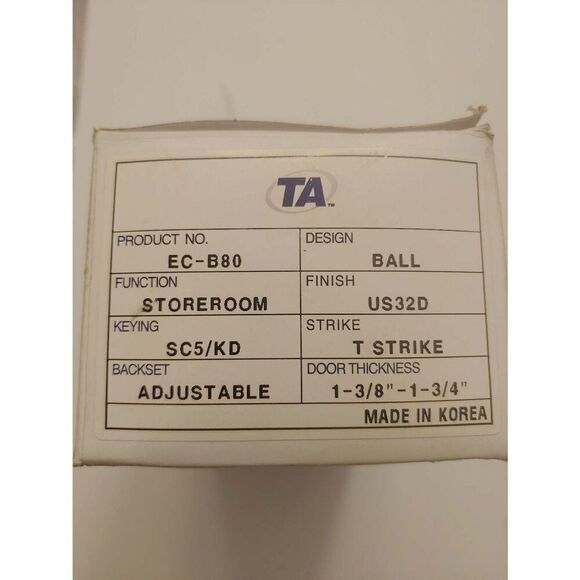 TA EC-B80 Brushed Chrome Grade 3 Knob Lock. - Picture 8 of 8